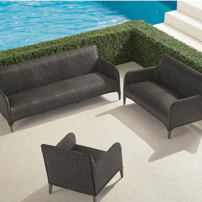 FRONTGATE BECKHAM 3-PC. SOFA SET IN DARK SIENNA WICKER