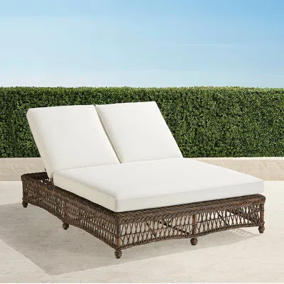 FRONTGATE HAMPTON DOUBLE CHAISE IN DRIFTWOOD WICKER