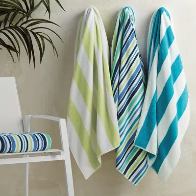 FRONTGATE SET OF 4 LAGUNA STRIPE BEACH TOWELS