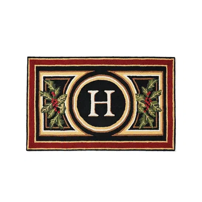 FRONTGATE WINGATE FESTIVE MONOGRAMMED DOOR MAT