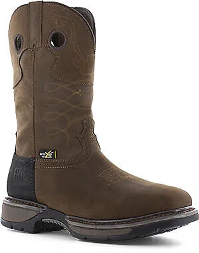 FRYE FRYE SUPPLY MEN'S 10" WESTERN INTERNAL METATARSAL GUARD STEEL TOE WORK BOOT BROW