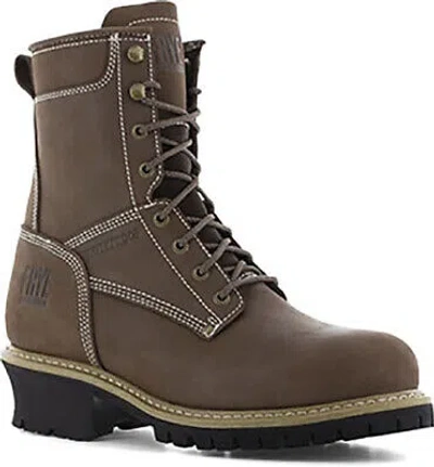 FRYE FRYE SUPPLY MEN'S 8" LOGGER WATERPROOF COMPOSITE TOE WORK BOOT DARK BROWN -