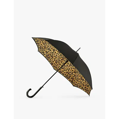 FULTON WOMENS LYNX BLOOMSBURY LEOPARD-PATTERN UMBRELLA