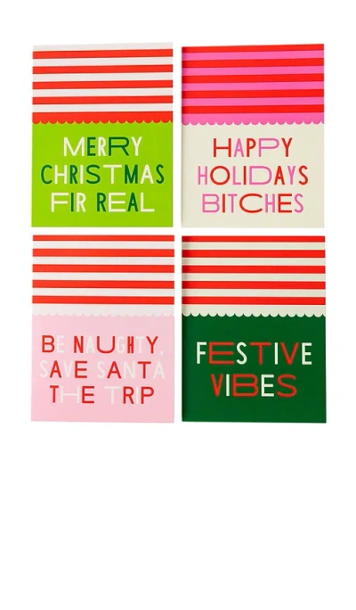 FURBISH STUDIO SCALLOP STRIPE BOXED GREETING CARD SET OF 8