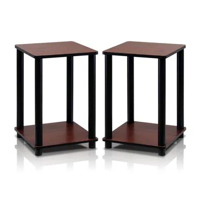 FURINNO TURN-N-TUBE END TABLE CORNER SHELVES, SET OF 2