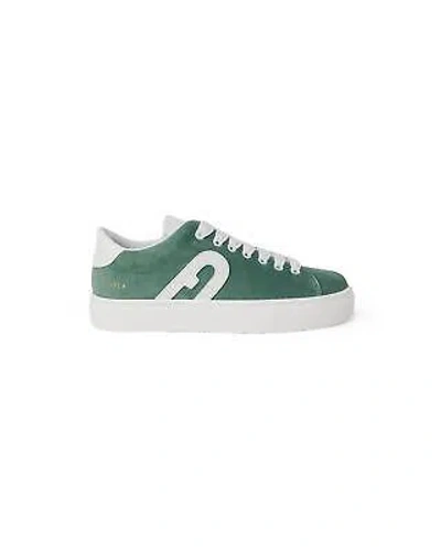 FURLA FURLA LEATHER LACE-UP SNEAKERS - GREEN -SIZE 41