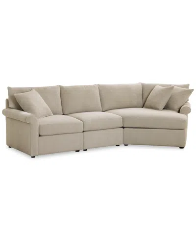 FURNITURE CLOSEOUT! WRENLEY 131" 3-PC. FABRIC MODULAR CUDDLER CHAISE SECTIONAL SOFA, CREATED FOR MACY'S