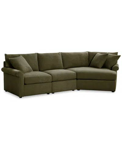 FURNITURE CLOSEOUT! WRENLEY 131" 3-PC. FABRIC MODULAR CUDDLER CHAISE SECTIONAL SOFA, CREATED FOR MACY'S