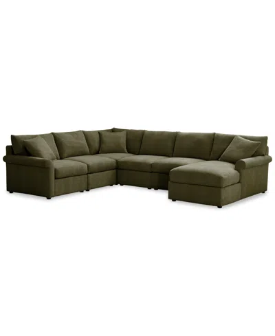 FURNITURE CLOSEOUT! WRENLEY 131" 6-PC. FABRIC MODULAR SECTIONAL CHAISE SOFA, CREATED FOR MACY'S