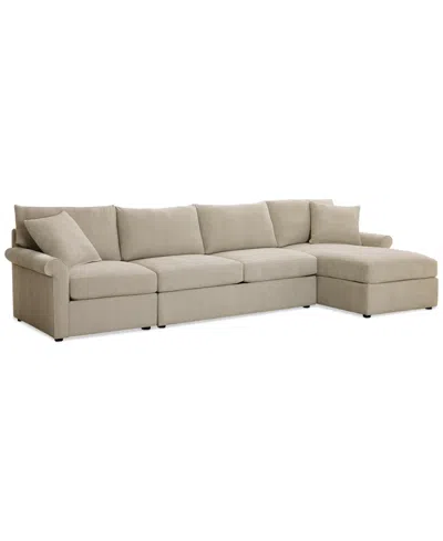 FURNITURE CLOSEOUT! WRENLEY 134" 3-PC. FABRIC SECTIONAL CHAISE SOFA, CREATED FOR MACY'S