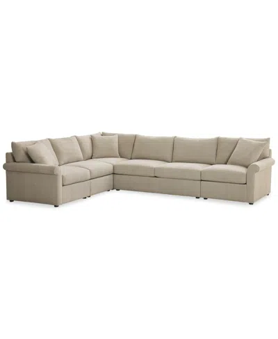 FURNITURE CLOSEOUT! WRENLEY 137" 5-PC. FABRIC L-SHAPE MODULAR SECTIONAL SOFA, CREATED FOR MACY'S