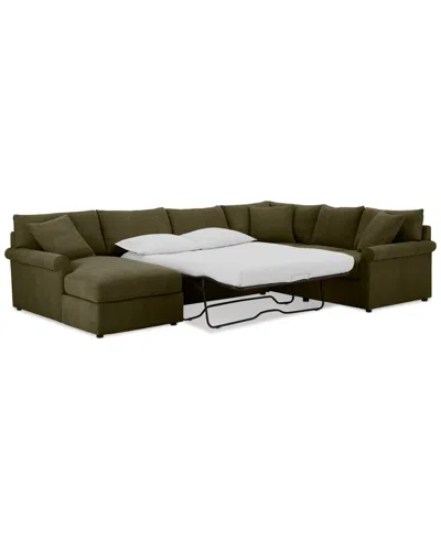 FURNITURE CLOSEOUT! WRENLEY 138" 3-PC. FABRIC SECTIONAL CHAISE SLEEPER SOFA, CREATED FOR MACY'S