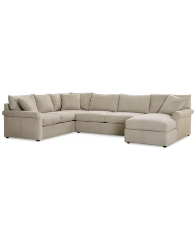 FURNITURE CLOSEOUT! WRENLEY 138" 3-PC. FABRIC SECTIONAL CHAISE SOFA, CREATED FOR MACY'S
