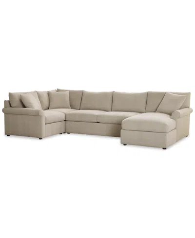 FURNITURE CLOSEOUT! WRENLEY 138" 4-PC. FABRIC MODULAR CHAISE SECTIONAL SOFA, CREATED FOR MACY'S
