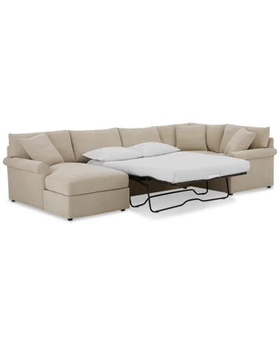 FURNITURE CLOSEOUT! WRENLEY 138" 4-PC. FABRIC MODULAR CHAISE SLEEPER SECTIONAL SOFA, CREATED FOR MACY'S