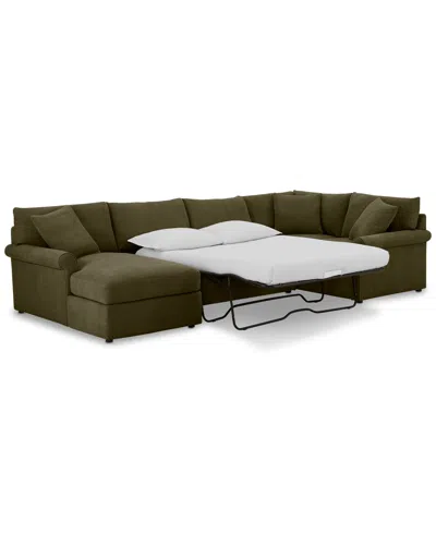 FURNITURE CLOSEOUT! WRENLEY 138" 4-PC. FABRIC MODULAR CHAISE SLEEPER SECTIONAL SOFA, CREATED FOR MACY'S