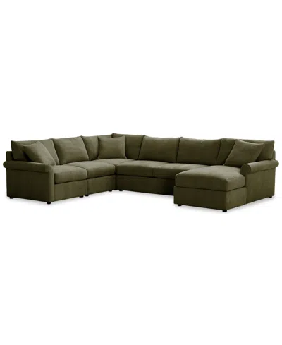 FURNITURE CLOSEOUT! WRENLEY 138" 5-PC. FABRIC MODULAR SLEEPER CHAISE SECTIONAL SOFA, CREATED FOR MACY'S