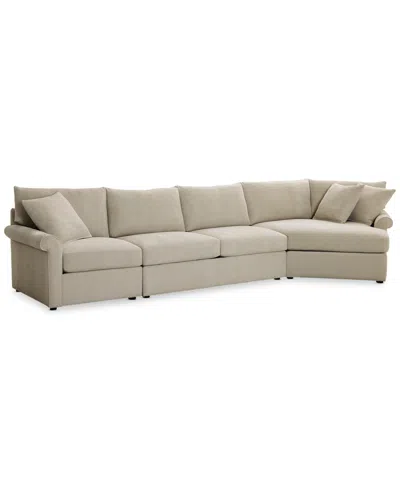 FURNITURE CLOSEOUT! WRENLEY 166" 3-PC. FABRIC CUDDLER CHAISE SECTIONAL SOFA, CREATED FOR MACY'S