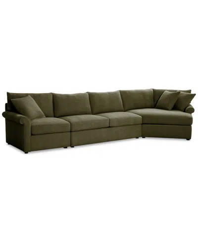 FURNITURE CLOSEOUT! WRENLEY 166" 3-PC. FABRIC CUDDLER CHAISE SECTIONAL SOFA, CREATED FOR MACY'S