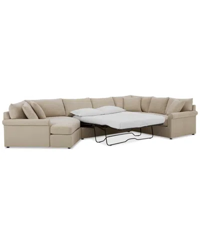 FURNITURE CLOSEOUT! WRENLEY 170" 3-PC. FABRIC SECTIONAL FULL SLEEPER CUDDLER CHAISE SOFA, CREATED FOR MACY'S