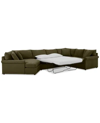 FURNITURE CLOSEOUT! WRENLEY 170" 3-PC. FABRIC SECTIONAL FULL SLEEPER CUDDLER CHAISE SOFA, CREATED FOR MACY'S