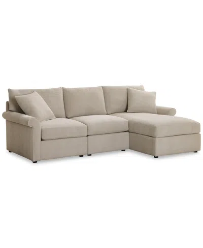 FURNITURE CLOSEOUT! WRENLEY 99" 3-PC. FABRIC MODULAR CHAISE SECTIONAL SOFA, CREATED FOR MACY'S