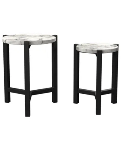 FURNITURE OF AMERICA HERITIGA ROUND NESTING TABLE, SET OF 2