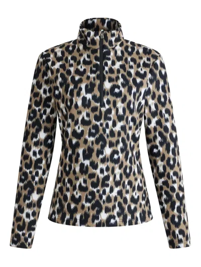 FUSALP LEOPARD-PRINT HIGH-NECK SKI TOP