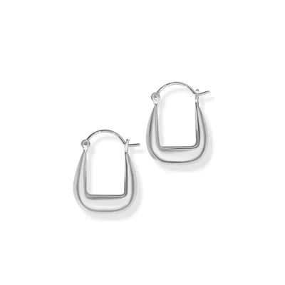 FV JEWELLERY WOMEN'S BIJOUX SILVER U HOOP EARRINGS