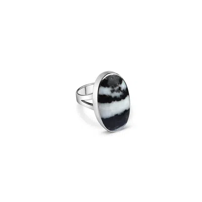 FV JEWELLERY WOMEN'S BLACK / WHITE LA STÈLE ZEBRA RING