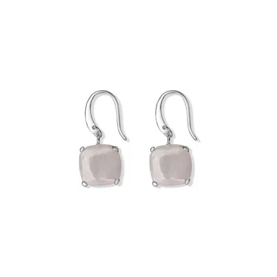 FV JEWELLERY WOMEN'S PINK LA STELE ROSE QUARTZ DOME EARRINGS