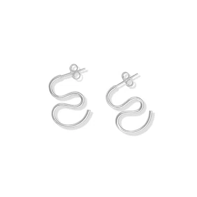 FV JEWELLERY WOMEN'S SILVER BIJOUX SQUIGGLE EARRINGS