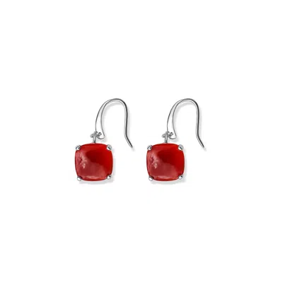 FV JEWELLERY WOMEN'S RED / ORANGE LA STELE CARNELIAN DOME EARRINGS