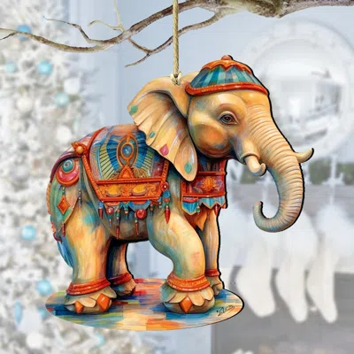 G. DEBREKHT CAROUSEL ELEPHANT WOODEN ORNAMENTS BY G. DEBREKHT