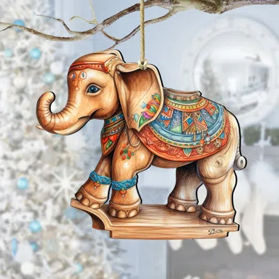 G. DEBREKHT CAROUSEL ELEPHANT WOODEN ORNAMENTS BY G. DEBREKHT