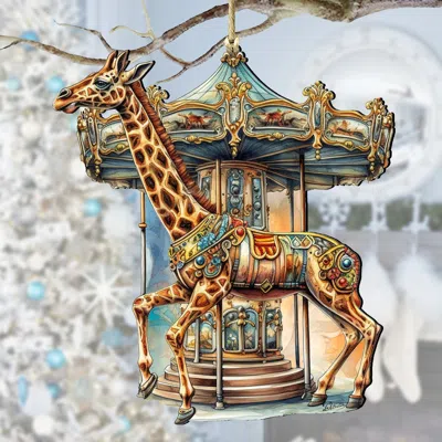 G. DEBREKHT CAROUSEL GIRAFFE WOODEN ORNAMENTS BY G. DEBREKHT