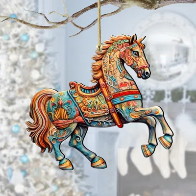G. DEBREKHT CAROUSEL HORSE WOODEN ORNAMENTS BY G. DEBREKHT