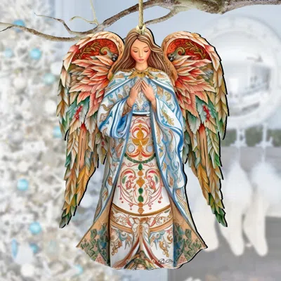 G. DEBREKHT ELEGANT ANGEL OF HOPE WOODEN ORNAMENTS BY G. DEBREKHT