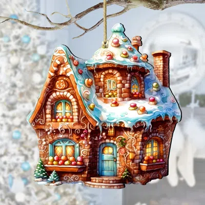 G. DEBREKHT GINGERBREAD HOUSE WOODEN ORNAMENTS BY G. DEBREKHT