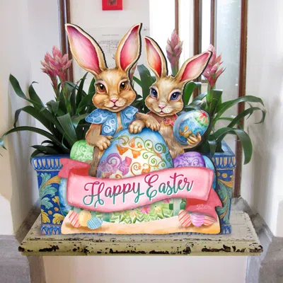 G. DEBREKHT HAPPY EASTER BUNNIES EASTER DOOR DECOR BY G. DEBREKHT