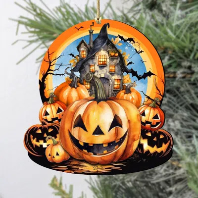 G. DEBREKHT HAUNTED HOUSE WOODEN ORNAMENTS BY G. DEBREKHT