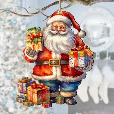 G. DEBREKHT MERRY DELIVERY SANTA WOODEN ORNAMENTS BY G. DEBREKHT