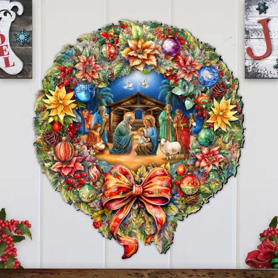 G. DEBREKHT NATIVITY WREATH HOLIDAY DOOR DECOR BY G. DEBREKHT