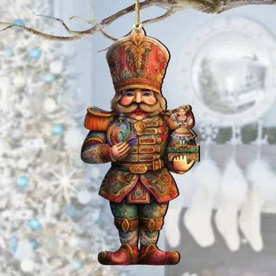 G. DEBREKHT NUTCRACKER WITH CLARA WOODEN ORNAMENTS BY G. DEBREKHT