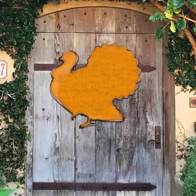 G. DEBREKHT RUSTIC TURKEY HOLIDAY DOOR DECOR BY G. DEBREKHT