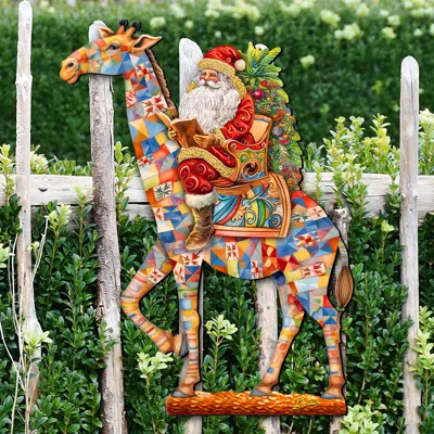 G. DEBREKHT SANTA'S GIRAFFE ADVENTURE HOLIDAY DOOR DECOR BY G. DEBREKHT