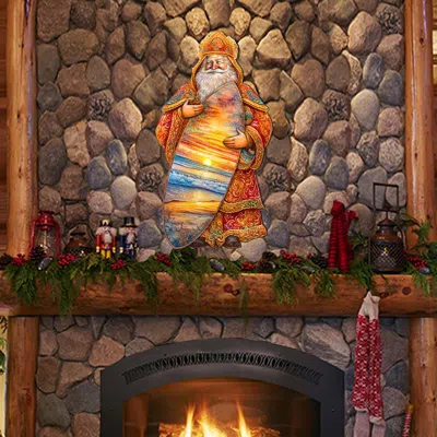 G. DEBREKHT SANTA'S TROPICAL SURF RIDE HOLIDAY DOOR DECOR BY G. DEBREKHT