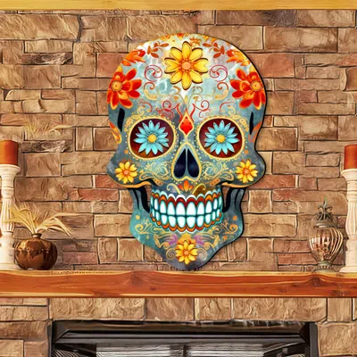 G. DEBREKHT SUGAR SKULL HOLIDAY DOOR DECOR BY G. DEBREKHT