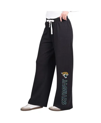 G-III 4HER BY CARL BANKS WOMEN'S BLACK JACKSONVILLE JAGUARS FIELD WIDE LEG SWEATPANTS