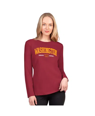 G-III 4HER BY CARL BANKS WOMEN'S BURGUNDY WASHINGTON COMMANDERS BEST PLAY LONG SLEEVE T-SHIRT
